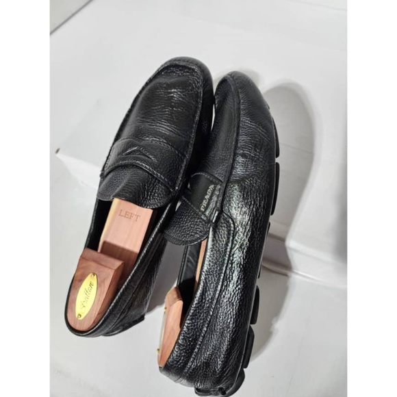 Authentic Prada Leather Slip On Loafers Black Size10 - Picture 4 of 15